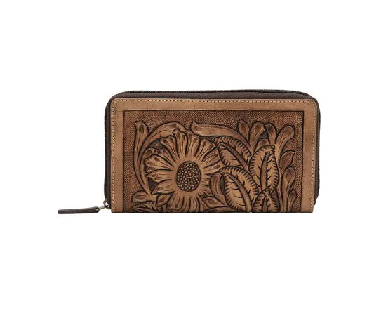 Myra Bag: S-5786 "Brown Buds Leather Wallet"