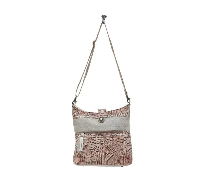 Myra Bag: S-6211 "Smokey Leather & Hair-On Shoulder Bag"