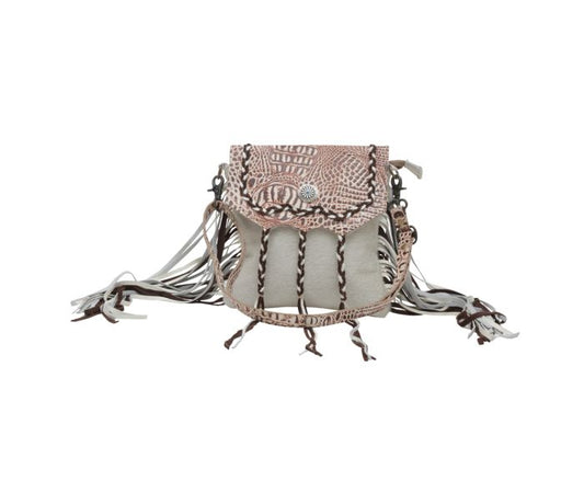 Myra Bag: S-6214 "Smokey Wild Leather & Hair On Crossbody Bag"