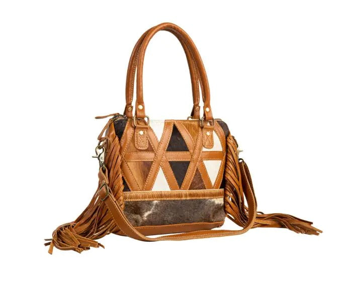 Myra Bag: S-6706 "Dakota Plains Hair-On Hide Fringed Concealed Carry Shoulder Bag"