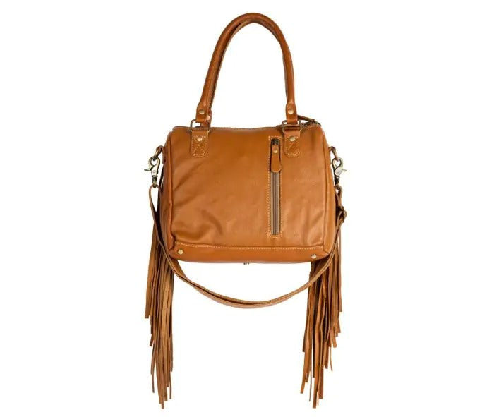 Myra Bag: S-6706 "Dakota Plains Hair-On Hide Fringed Concealed Carry Shoulder Bag"