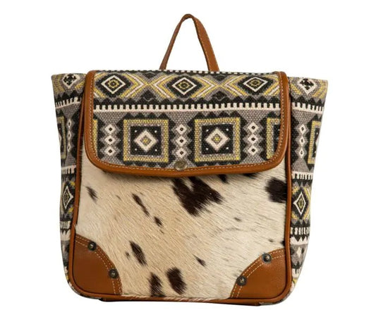 Myra Bag: S-6747 "Bison Ridge Backpack Bag With Hair-On Hide"