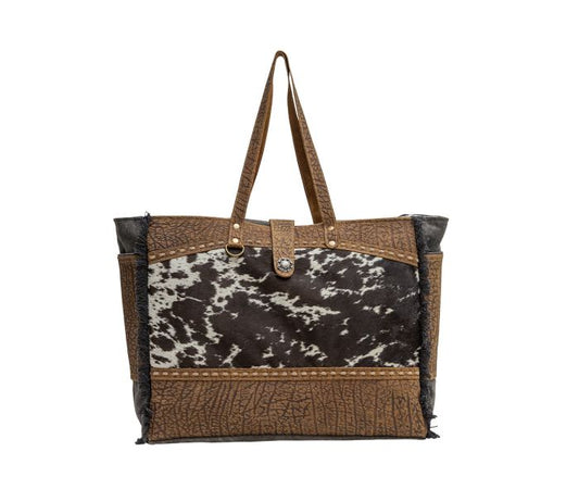 Myra Bag: S-6780 "Asher Canvas & Hair On Weekender Bag"