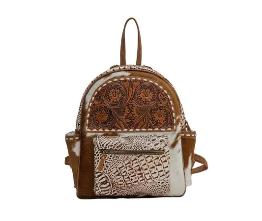 Myra Bag: S-6875 "Tropey Hand-Tooled Backpack Bag"