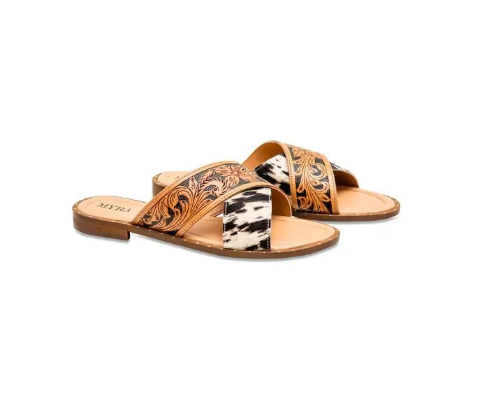 Myra Bag: S-6914 "Chappy Western Hand-Tooled Sandals"