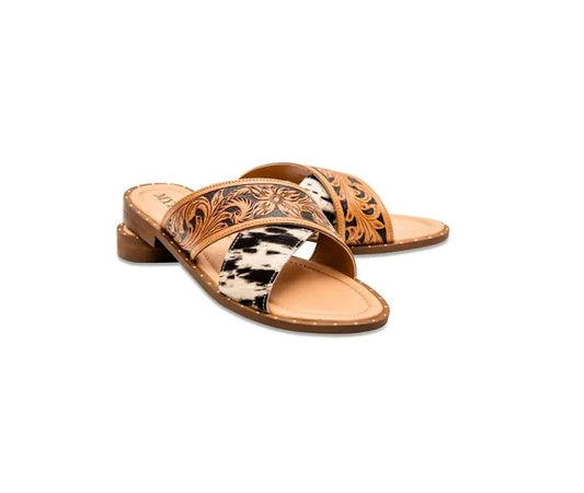 Myra Bag: S-6914 "Chappy Western Hand-Tooled Sandals"