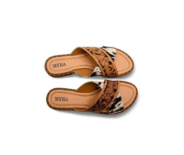 Myra Bag: S-6914 "Chappy Western Hand-Tooled Sandals"