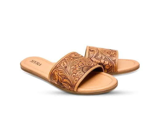 Myra Bag: S-6921 "Coppu Western Hand-Tooled Sandals"