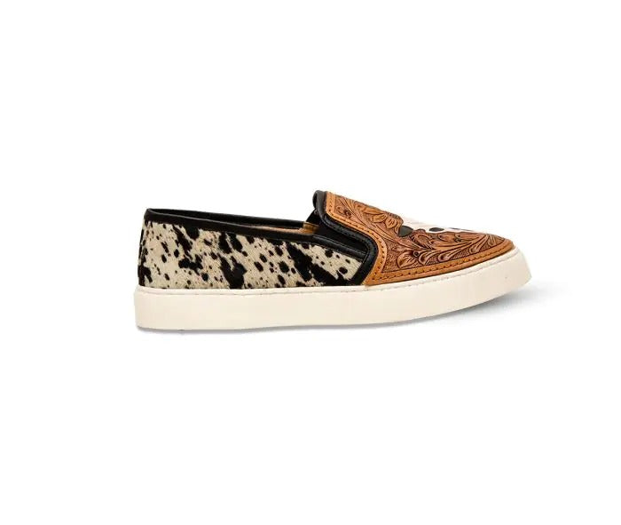 Myra Bag: S-6925 "Reflexo Western Hand-Tooled Slip-On Sneakers"