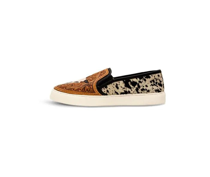 Myra Bag: S-6925 "Reflexo Western Hand-Tooled Slip-On Sneakers"