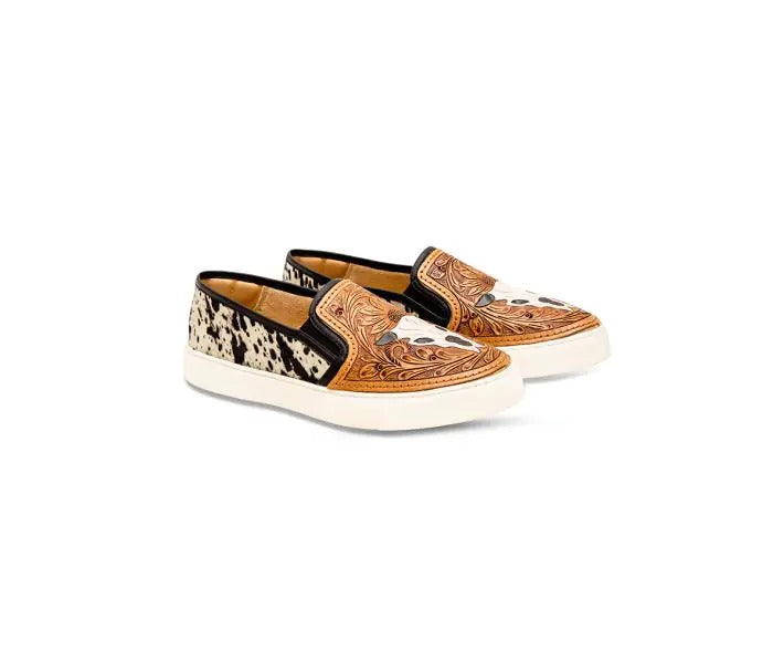 Myra Bag: S-6925 "Reflexo Western Hand-Tooled Slip-On Sneakers"