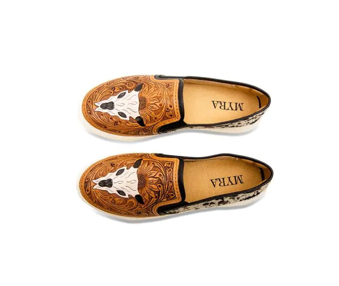 Myra Bag: S-6925 "Reflexo Western Hand-Tooled Slip-On Sneakers"