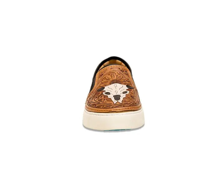 Myra Bag: S-6925 "Reflexo Western Hand-Tooled Slip-On Sneakers"