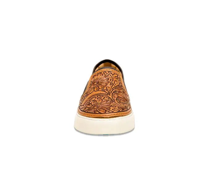 Myra Bag: S-6927 "Argun Western Hand-Tooled Slip-On Sneakers"