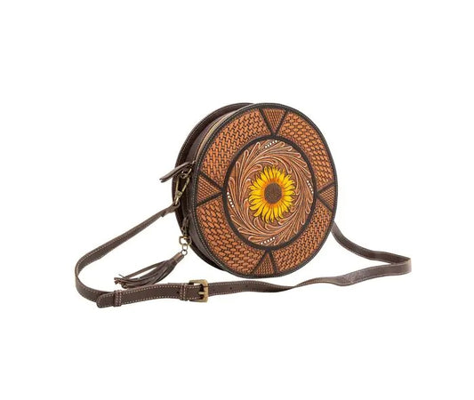 Myra Bag: S-7048 "Shangri-La Hand-Tooled Leather Round Bag"