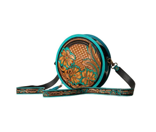 Myra Bag: S-7504 "Priceless Love Hand-Tooled Round Bag"