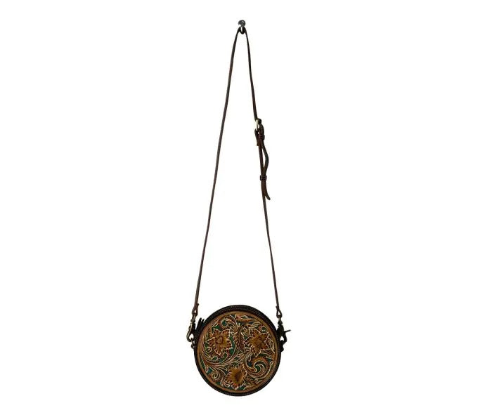 Myra Bag: S-7507 "Magnolia Lane Hand-Tooled Small Round Bag"