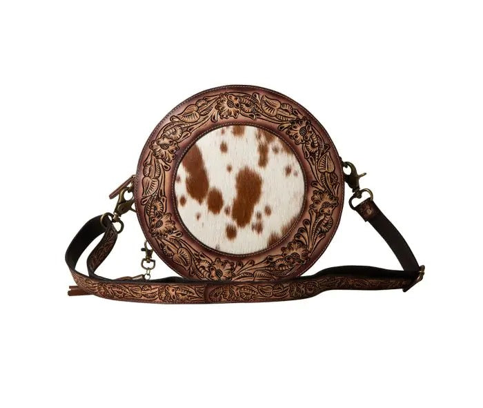 Myra Bag: S-7515 "Classic Country Hand-Tooled Round Bag"