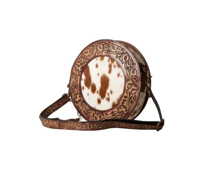 Myra Bag: S-7515 "Classic Country Hand-Tooled Round Bag"