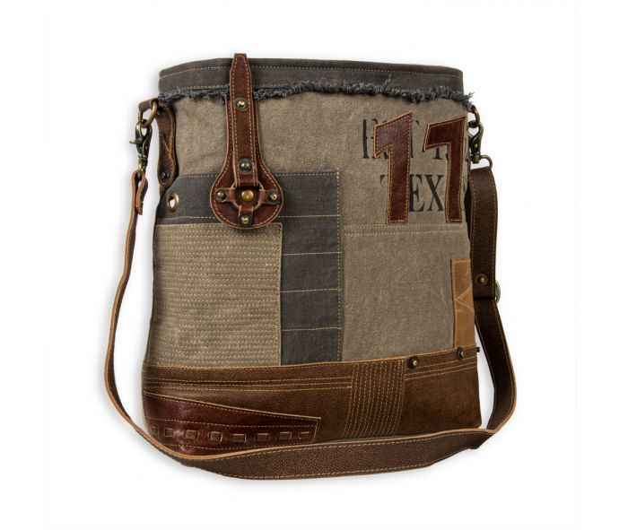 Myra Bag: S-7874 "Vintage Traveler Patchwork Shoulder Bag"