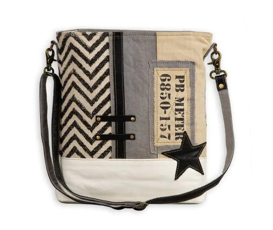 Myra Bag: S-7929 "Globetrotter Patch Shoulder Bag"