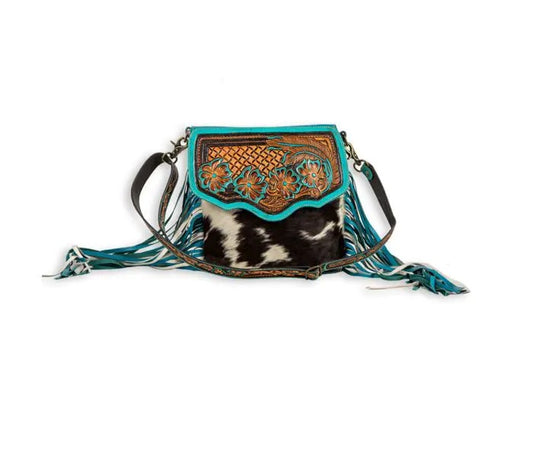 Myra Bag: S-8016 "Creek Blossom Fringed Hand-Tooled Shoulder Bag"