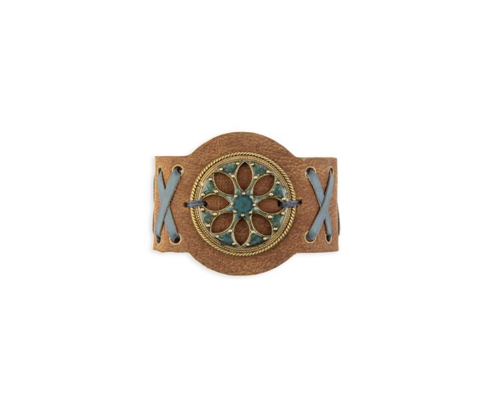 Myra Bag: S-8224 "Wind Song Leather & Medallion Cuff Bracelet"