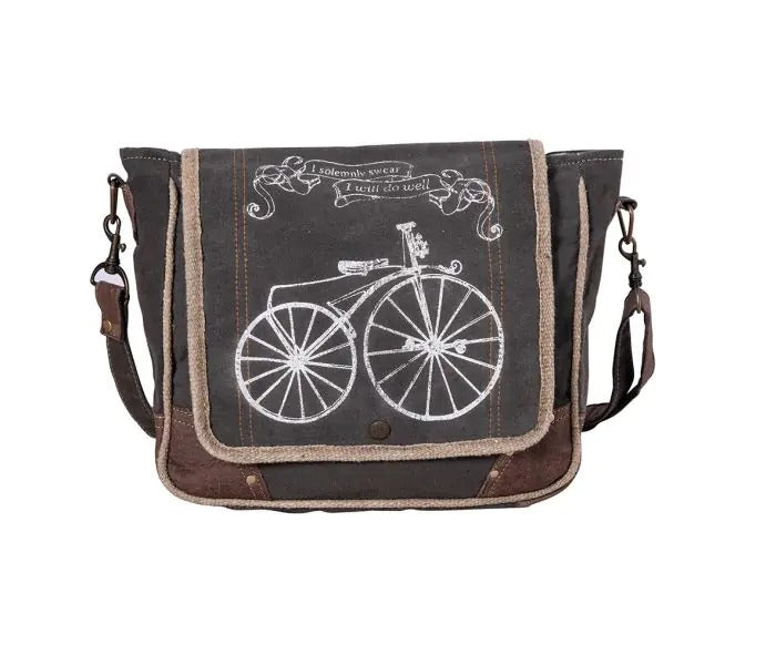 Myra Bag: S-8462 "Do Well Bicycle Canvas Concealed Carry Shoulder Bag"