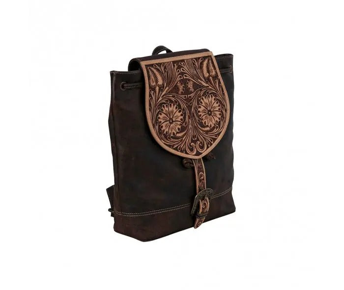 Myra Bag: S-8695 "Rolling Plains Hand-Tooled Leather Backpack Bag"