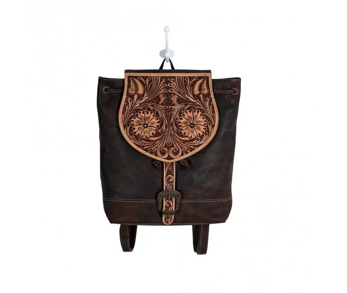 Myra Bag: S-8695 "Rolling Plains Hand-Tooled Leather Backpack Bag"