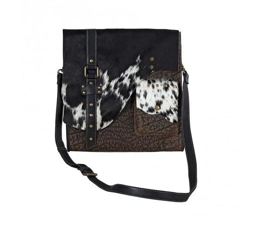 Myra Bag: S-8696 "East Fork Ranch Leather & Hairon Shoulder Bag"