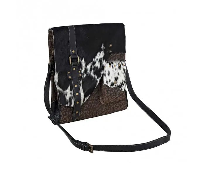 Myra Bag: S-8696 "East Fork Ranch Leather & Hairon Shoulder Bag"