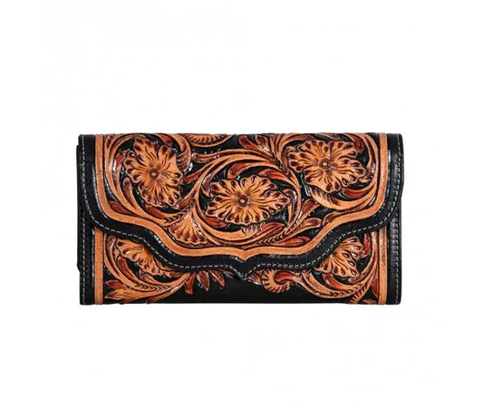 Myra Bag: S-8750 "Dorado Ranch Hand-Tooled Leather Wallet"