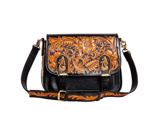 Myra Bag: S-9299 "Scarlett Hand-Tooled Shoulder Bag"