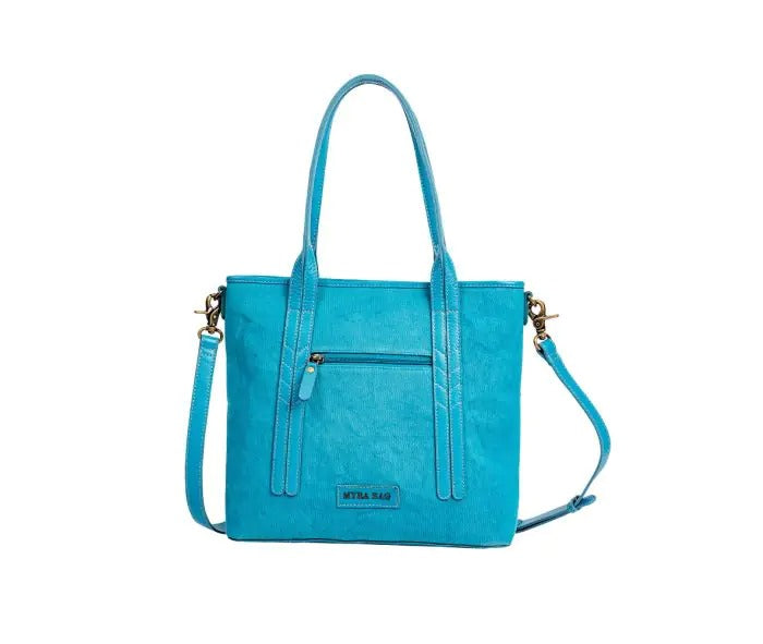 Myra Bag: S-9408 "Blue Ridge Carolina Canvas & Hairon Handbag/Shoulder Bag"