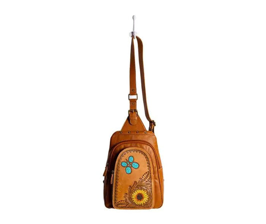 Myra Bag: S-9418 "Ranch Meadows Leather Sling Bag"