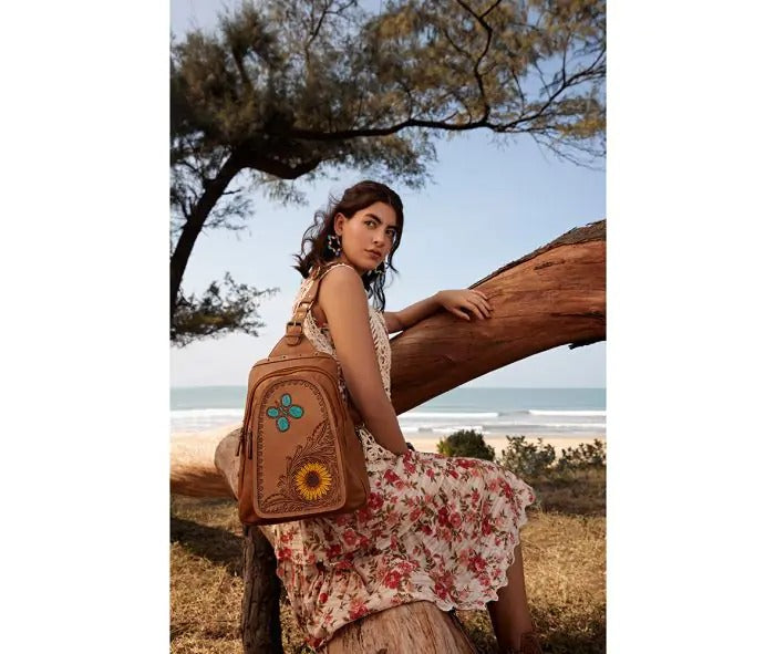 Myra Bag: S-9418 "Ranch Meadows Leather Sling Bag"