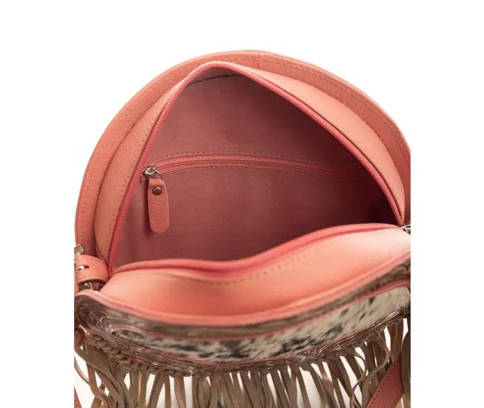 Myra Bag: S-9644 "Sanora Sunset Hand-Tooled Leather Round Bag"