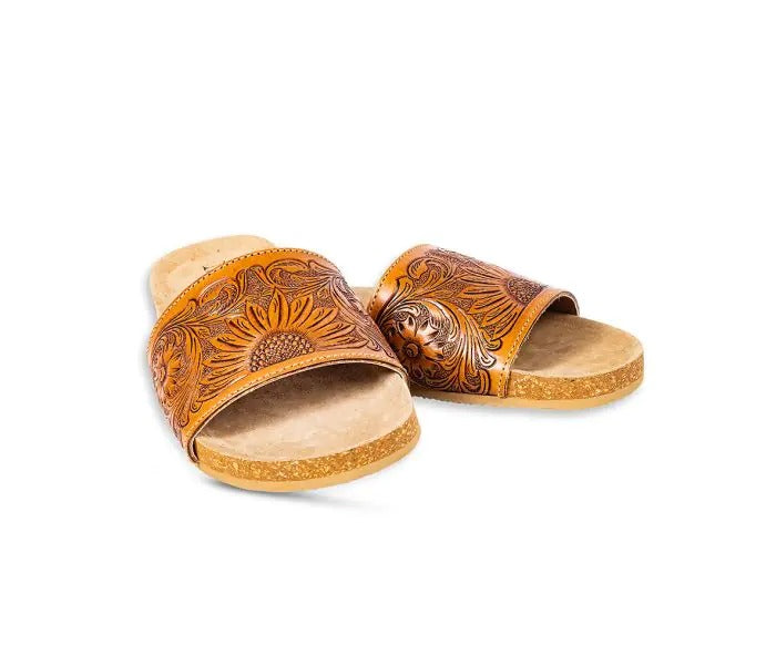 Myra Bag: S-9661 "Dottie Hand-Tooled Sandals"