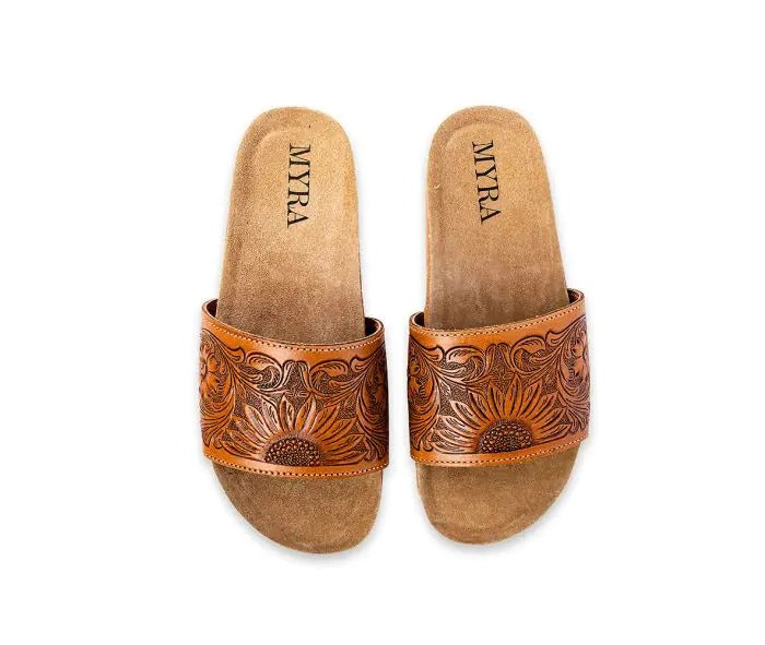 Myra Bag: S-9661 "Dottie Hand-Tooled Sandals"