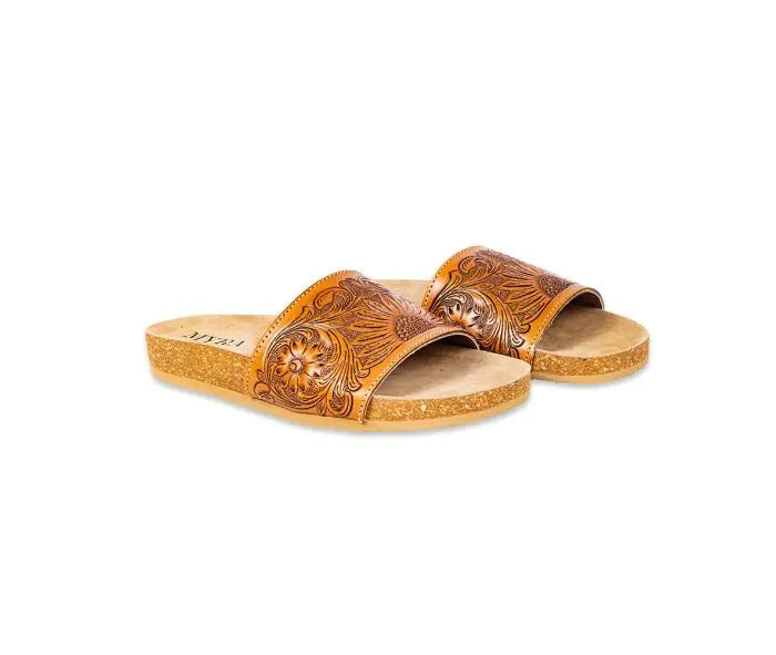 Myra Bag: S-9661 "Dottie Hand-Tooled Sandals"