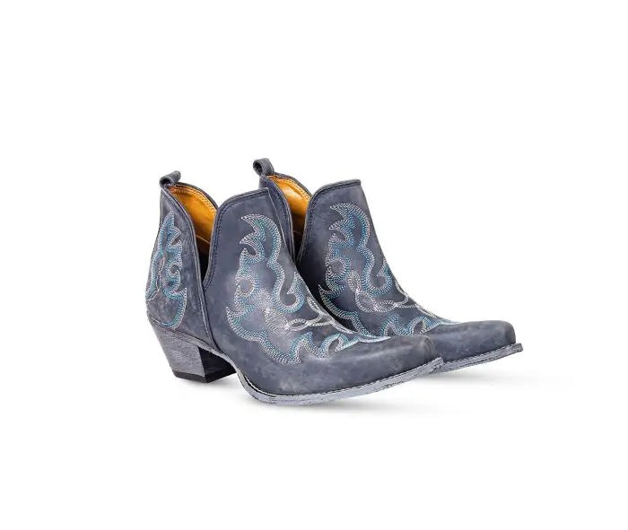 Myra Bag: S-9688 "Maisie Stitched Leather Boots in Dusty Blue"