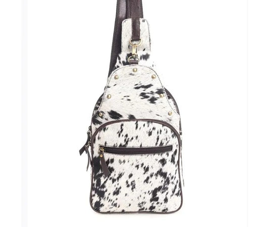 Myra Bag: S-9753 "Jimson's Pass Leather Hair-On Hide Sling Bag"