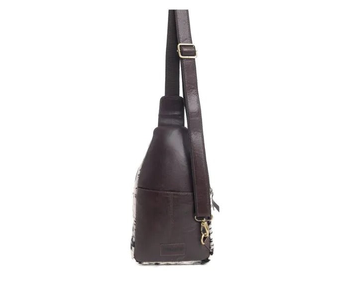 Myra Bag: S-9753 "Jimson's Pass Leather Hair-On Hide Sling Bag"