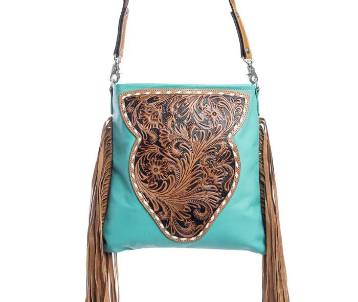 Myra Bag: S-9853 "Terra Donna Concealed Carry Crossbody Bag in Turquoise"