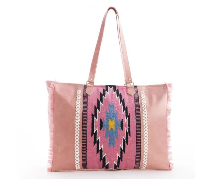 Myra Bag: S-9873 "Wagon Trails Weekender Bag in Pink"