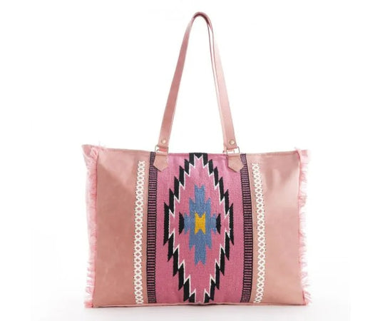 Myra Bag: S-9873 "Wagon Trails Weekender Bag in Pink"