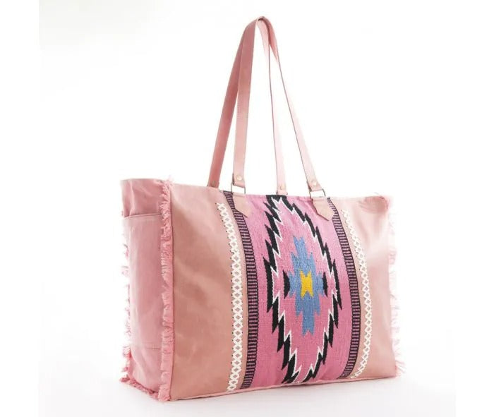 Myra Bag: S-9873 "Wagon Trails Weekender Bag in Pink"