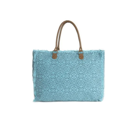 Myra Bag: S-9978 "Triple Fork Ranch Weekender Bag in Turquoise"