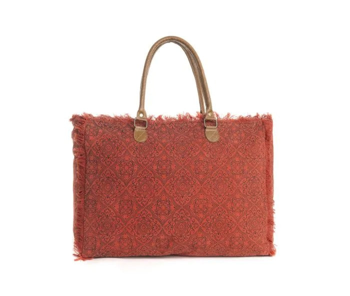 Myra Bag: S-9981 "Triple Fork Ranch Weekender Bag in Scarlet"